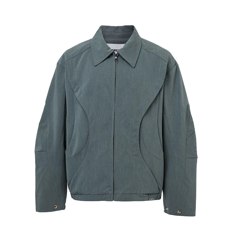 F2CE Trend Deconstruction Wide Edge Splicing CleanFit Collar Zipper Short Wide Jacket Casual Top Coat for Men