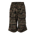 F2CE trendy loose washed vintage camouflage cropped pants with knee folds and curved blades casual pants versatile shorts for men in summer