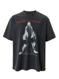 FCE Men's Heavyweight Vintage Washed Graphic T-Shirt, American Retro Streetwear Oversized Casual Tee