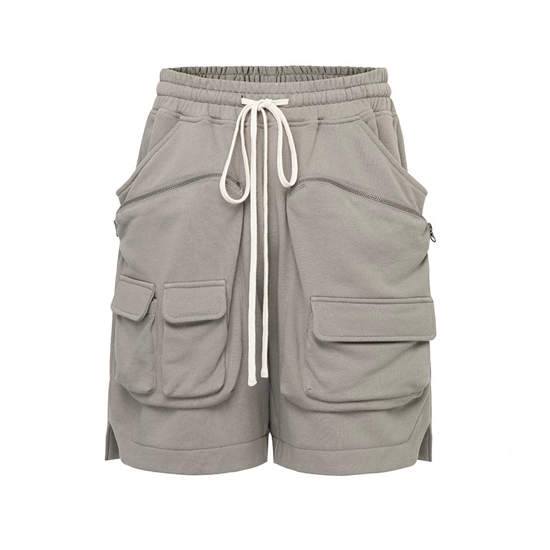 F2CE American style trendy high street Vibe looped multi pocket zipper tactical workwear functional heavyweight loose shorts for men