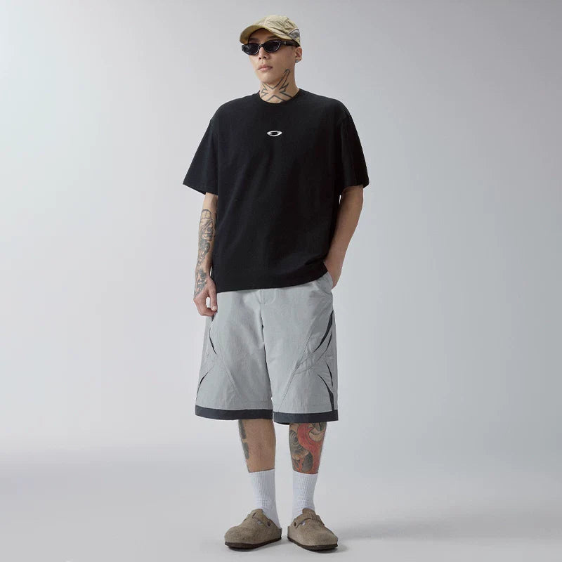 F2CE basic logo printed couple short sleeved heavy loose retro cleanfit simple versatile T-shirt for men and women