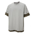 F2CE Trendy Short Sleeve Deconstructed Splicing Color Contrasting Stacking Camo Piercing Half Sleeve Heavy Weight Loose Casual Versatile T-shirt