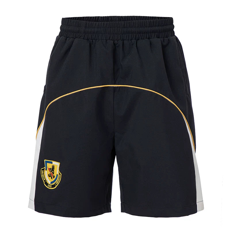 F2CE trendy loose casual versatile shorts embroidered stamp splicing contrasting color men's beach pants breathable five quarter pants