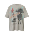 F2CE Printed Vintage Vintage Trendy Do Old Round Neck Short Sleeve Loose Trendy High Street Casual T-shirt for Men and Women