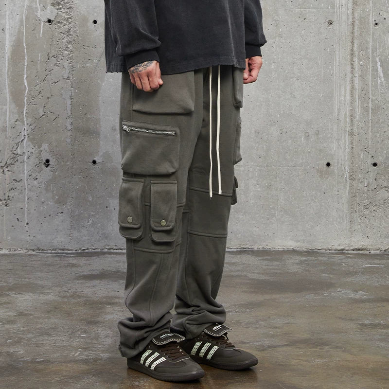 F2CE Gun Bag Tactical Vibe Function Multi Zipper Three Dimensional Pocket Work Pants Casual Loose All Cotton Straight leg Guard Pants