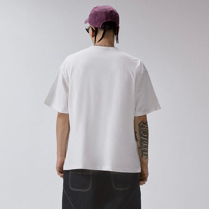 F2CE American high street cyberwind brain print short sleeved loose oversized silhouette couple casual T-shirt trend