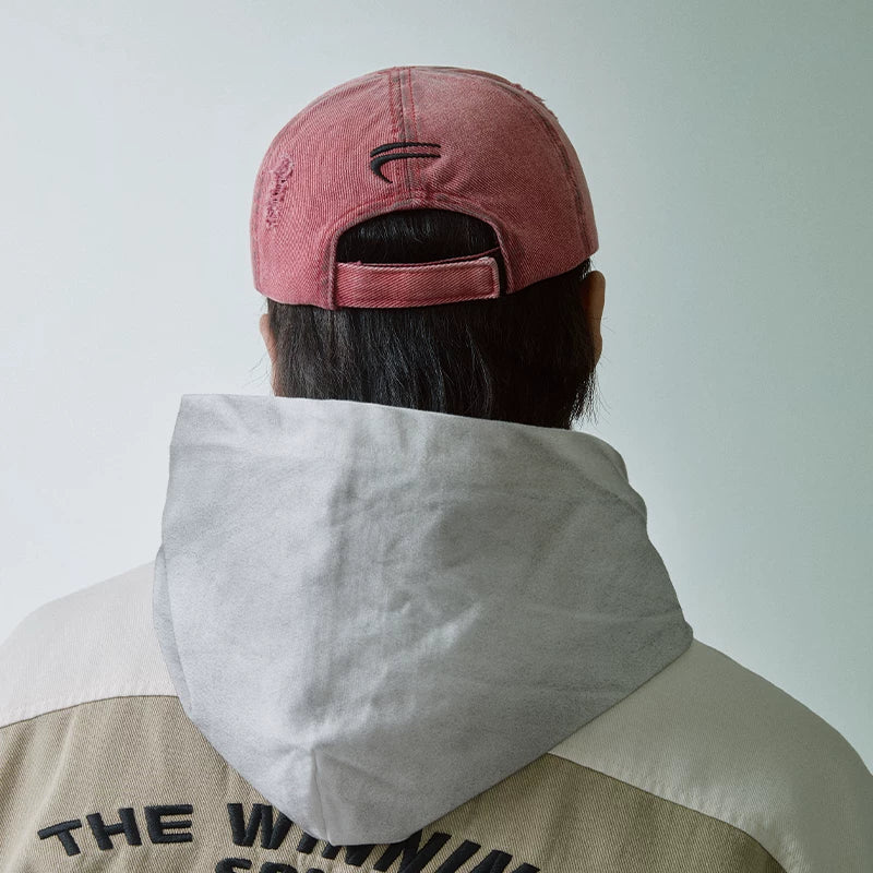 F2CE American worn out old red duckbill cap embroidered logo light curved brim cap for men and women casual couple baseball cap