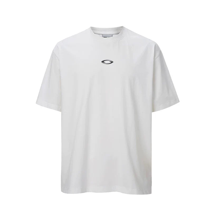 F2CE basic logo printed couple short sleeved heavy loose retro cleanfit simple versatile T-shirt for men and women