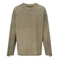 F2CE waste soil wind old dirty dyeing machine with rough edges long sleeved deconstruction splicing trendy high street loose men's and women's base shirts