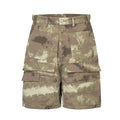 F2CE American retro camouflage shorts, men's high street multi pocket straight leg workwear pants, trendy loose and versatile capris