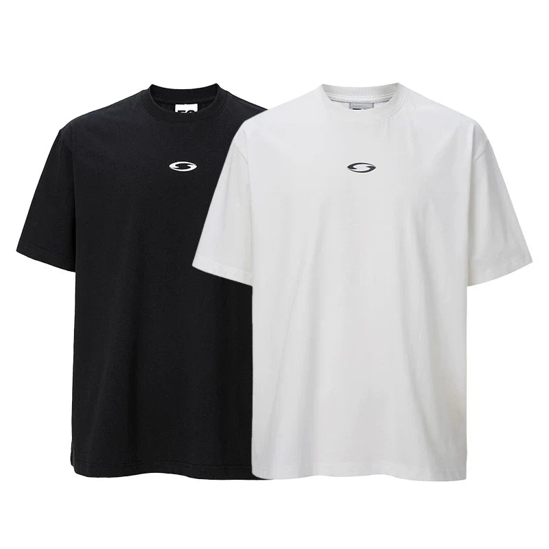 F2CE basic logo printed couple short sleeved heavy loose retro cleanfit simple versatile T-shirt for men and women