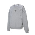 F2CE trendy round neck solid color heavyweight hoodie loose and wide embroidered logo patchwork pleated men's autumn and winter top