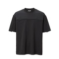 F2CE original basic versatile small collar trendy base solid color T-shirt with bone breaking splicing casual loose short sleeved shirt