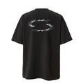 F2CE Heavy duty Washed Vintage American Trendy Metal Logo Printed T-shirt High Street Summer Loose Casual Short Sleeve