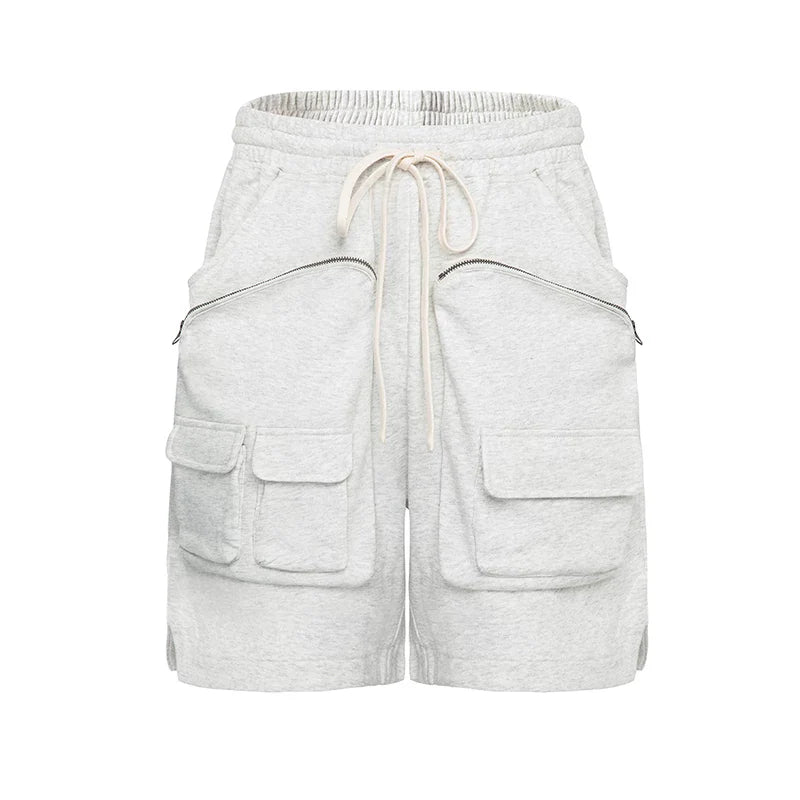 F2CE American style trendy high street Vibe looped multi pocket zipper tactical workwear functional heavyweight loose shorts for men