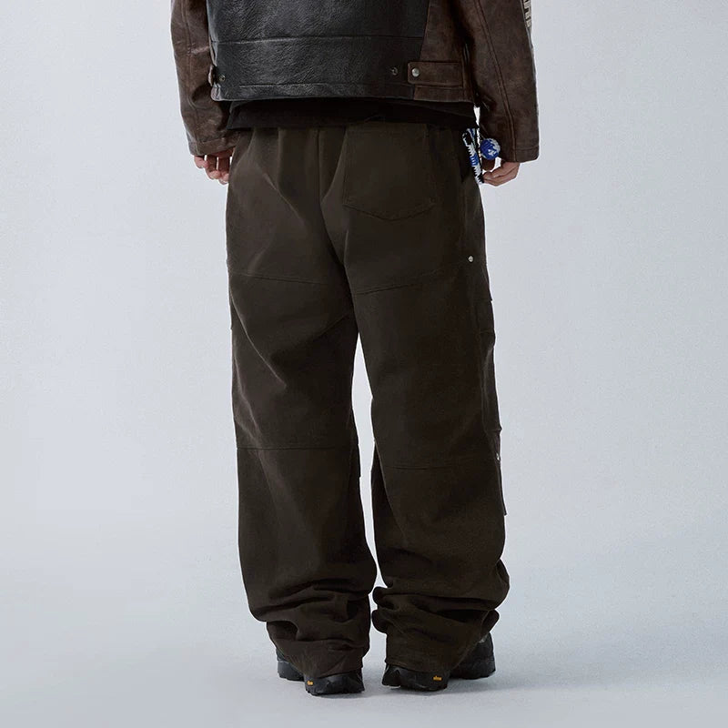 F2CE segmentation deconstruction functional workwear casual pants autumn and winter loose wide leg American trend Vibe style high street pants