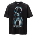 F2CE Heavy duty Washed Old American Retro Vintage High Street Trendy Printed T-shirt Summer Loose Casual Short Sleeve