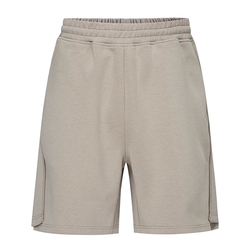 F2CE solid color casual pants beach five quarter pants men's deconstruction splicing embroidery versatile basic trend loose shorts