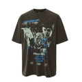 FCE Men's Heavyweight Vintage Washed Graphic T-Shirt, American Retro Streetwear Oversized Casual Short Sleeve Tee