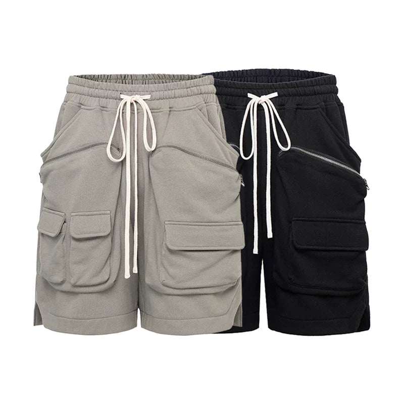 F2CE American style trendy high street Vibe looped multi pocket zipper tactical workwear functional heavyweight loose shorts for men