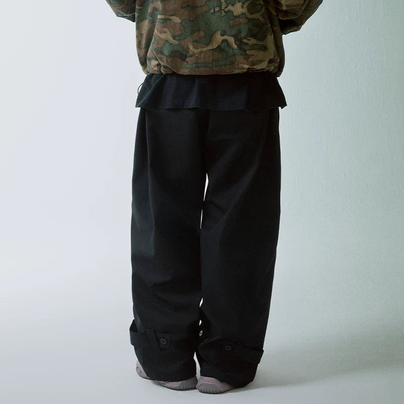 F2CE Unisex High Street Wide-Leg Casual Trousers, Clean Fit Relaxed Straight-Leg Pants, Minimalist Streetwear
