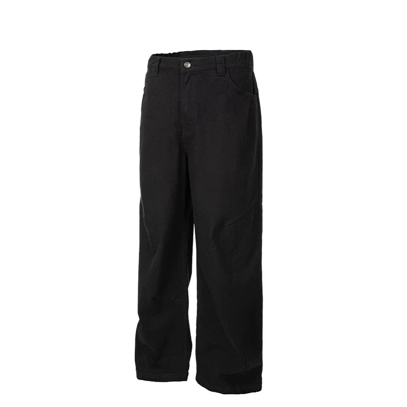 F2CE high street cleanfit silhouette casual pants, black versatile trendy pants, men's and women's loose straight tube Vibe pants