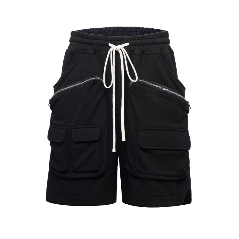 F2CE American style trendy high street Vibe looped multi pocket zipper tactical workwear functional heavyweight loose shorts for men