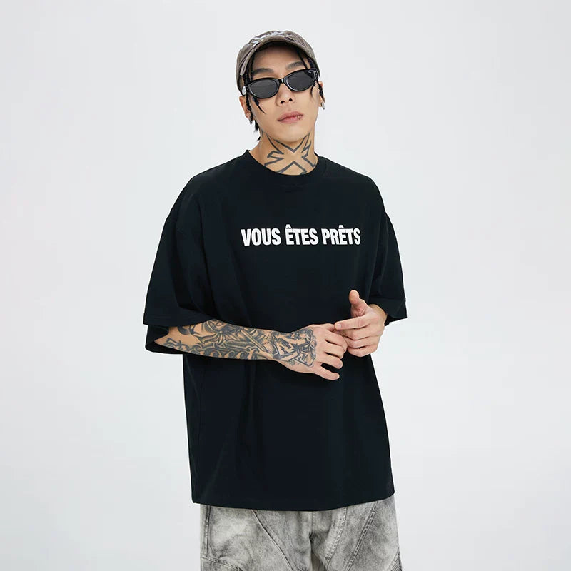 F2CE summer basic slogan letter print couple short sleeved sunscreen quick drying cleanfit simple T-shirt for men and women