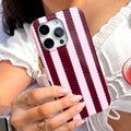 Tough Phone Case - Blushberry Scallop Stripes